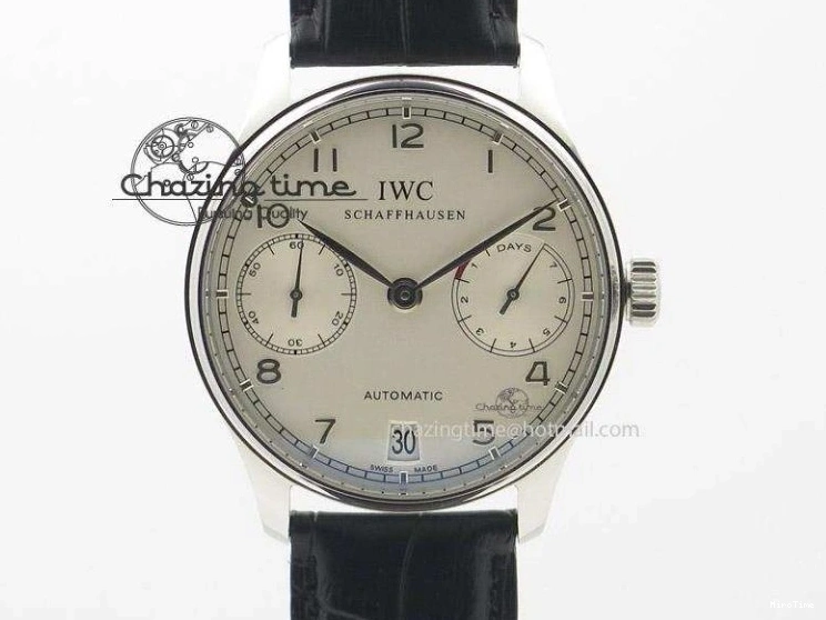 MIROTIME 0101 Portuguese Fa Jones IW544203 SS GSF 1:1 Best Edition White Dial On Leather Strap Trendsetting 7235